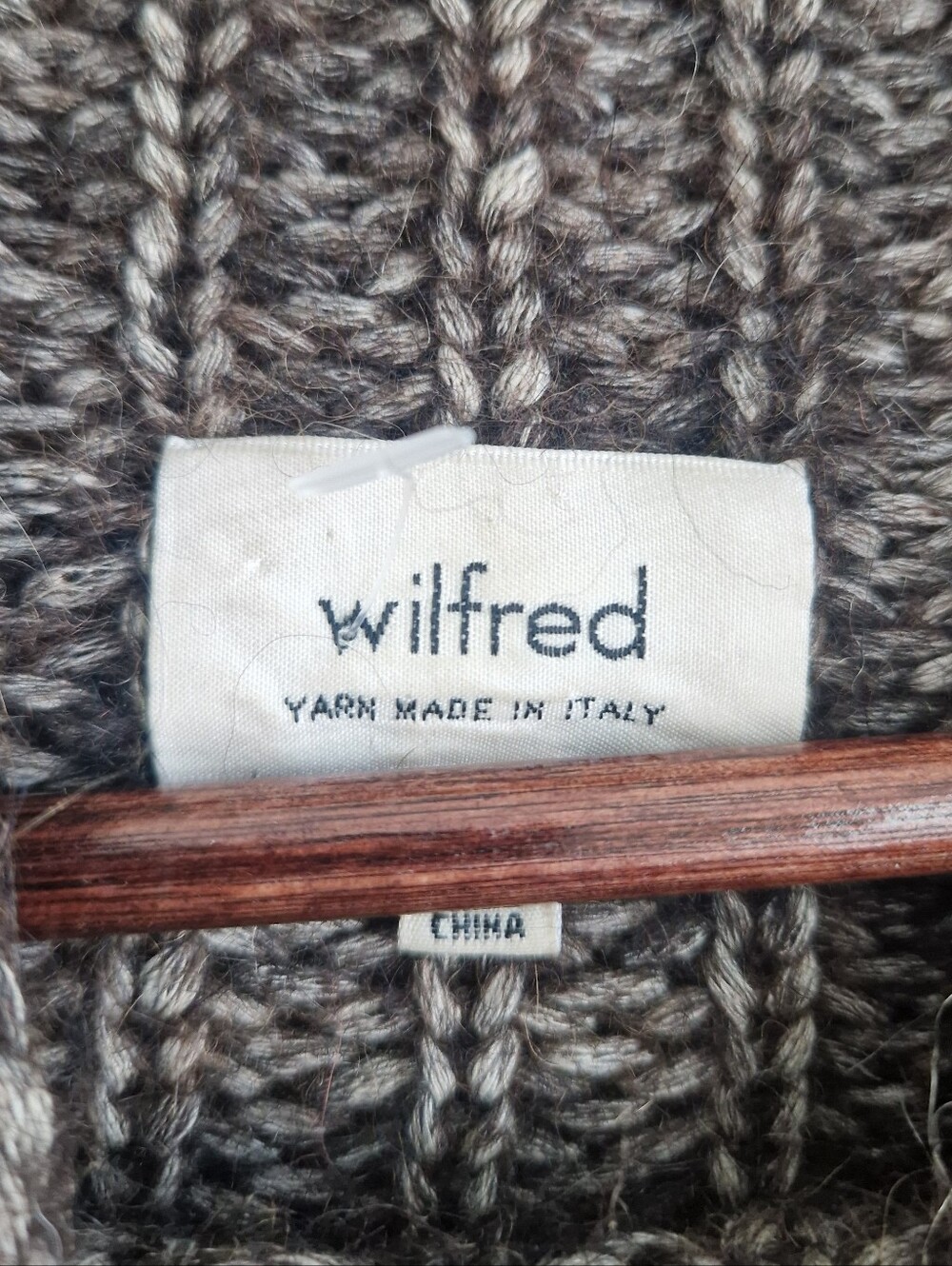 Wilfred Marled Brown and Cream Ribbed Turtleneck Sweater - Picture 5 of 5